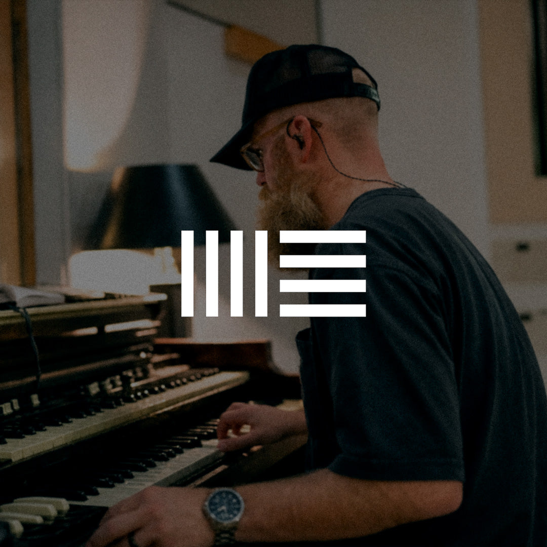 Sam Garner playing keys with the Ableton logo - Ableton template